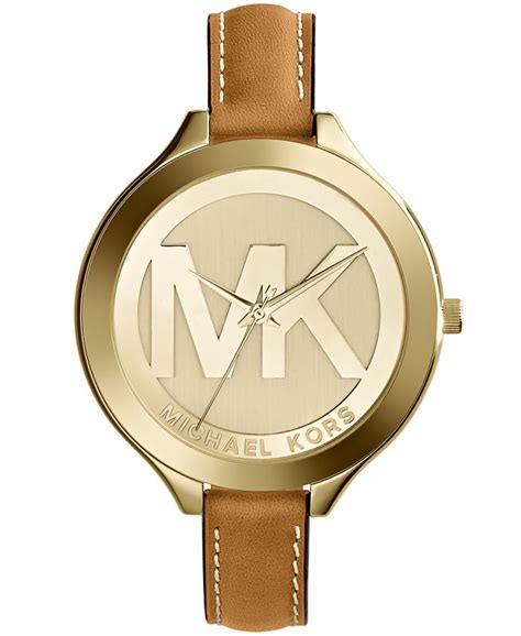 michael kors ladies leather strap watches|Michael Kors leather watch women.